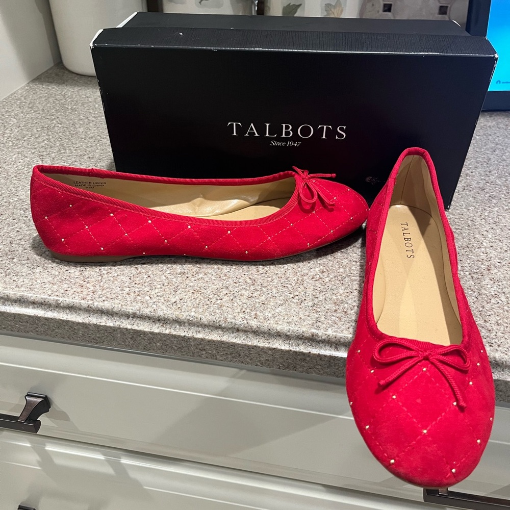 Talbots Women's Red Ballet Flats